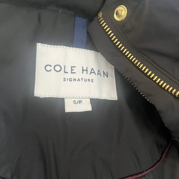 Cole Haan Signature Hooded Puffer Coat Women’s Small Black Quilted Long Down - Picture 5 of 14